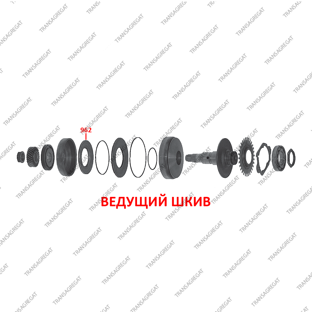 Поршень ведущего шкива малый (без уплотнительных колец)*