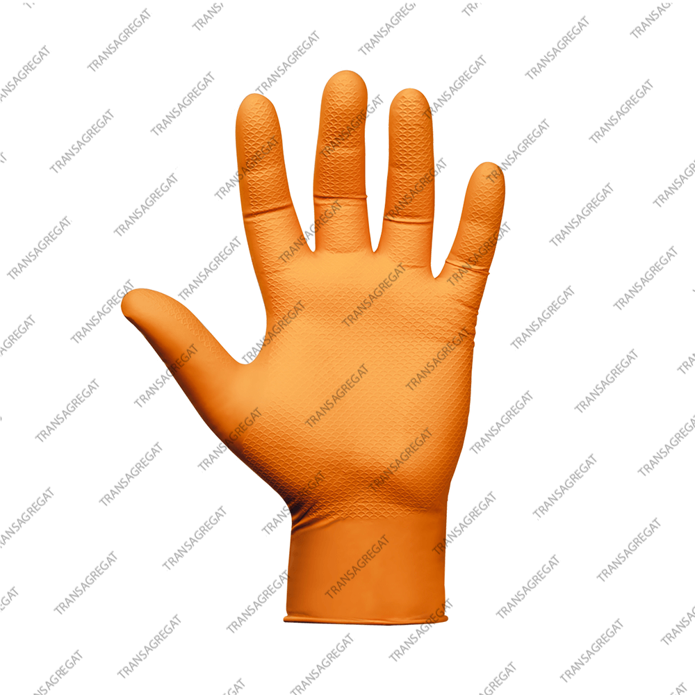 Перчатки одноразовые нитриловые JSN NATRIX (размер L, 50шт., оранжевые)